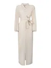 Blanca Vita Beige Maxi Dress With Classic Collar And Matching Belt