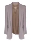 Blanca Vita Beige Fluid Shawl Jacket In Neutrals