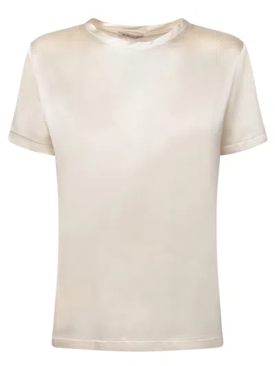 Blanca Vita Beige Top With Classic Round Neckline In Neutrals