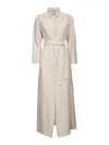 Blanca Vita Beige Viscose And Linen Aflea Shirt Dress