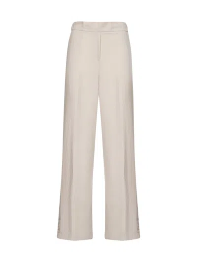 Blanca Vita Beige Viscose And Linen Prinea Trousers