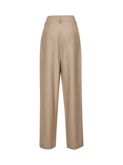 Blanca Vita Beige Viscose Blend Double-pleat Trousers