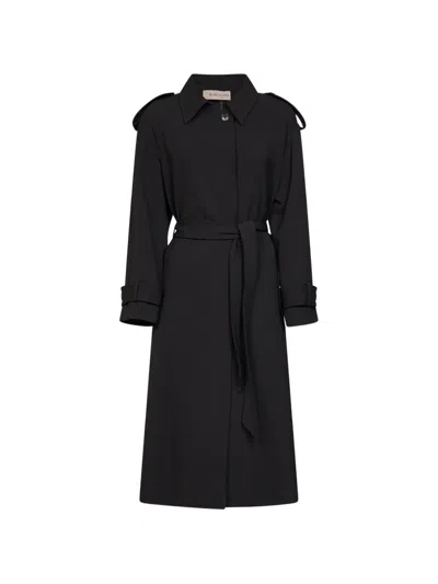 Blanca Vita Belted Raglan-sleeve Coat In 블랙