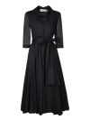 BLANCA VITA BLACK COTTON MUSLIN SHIRT DRESS