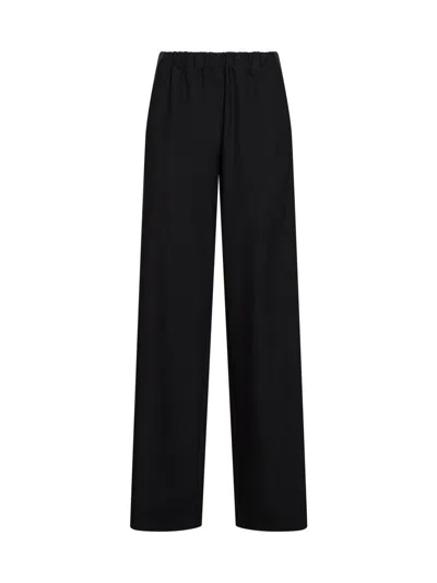 Blanca Vita Black Crepe Pika Wide-leg Trousers In Gray