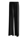 Blanca Vita Black Elastic Waistband Palazzo Trousers In Black