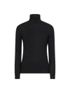 Blanca Vita Black Lightweight Virgin Wool Knit Turtleneck Sweater In Black