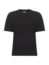 Blanca Vita Black Stretch Jersey Tessy Crewneck T-shirt