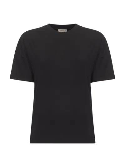 Blanca Vita Black Stretch Jersey Tessy Crewneck T-shirt