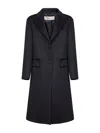 Blanca Vita Black Wool Blend Clojy Single-breasted Coat In Black