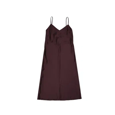 Blanca Vita Acacia Satin Slip Midi Dress In Purple