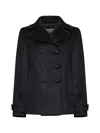 Blanca Vita Notched-lapels Brushed-effect Peacoat In Onice