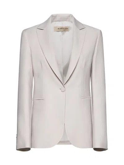 Blanca Vita Gelsemy Single-breasted Blazer In Beige