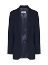 Blanca Vita Blue Cady Gesne Blazer In Topazio