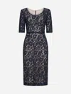 Blanca Vita Blue Lace Midi Dress In Navy