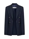 Blanca Vita Blue Gabardine Gorizia Blazer In Blue