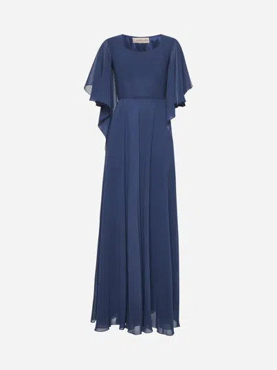 Blanca Vita Blue Georgette Adrian Long Dress