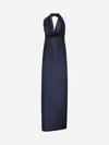 Blanca Vita Blue Satin Antea Long Dress