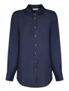 BLANCA VITA BLANCA VITA BLUE SILK SHIRT