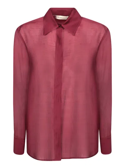 Blanca Vita Bordeaux Muslin Shirt In Red