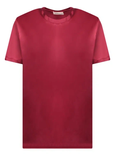 Blanca Vita Bordeaux Silk Satin T-shirt In Burgundy
