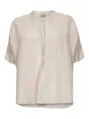 Blanca Vita Ecru Viscose And Linen Brida Tunic Shirt