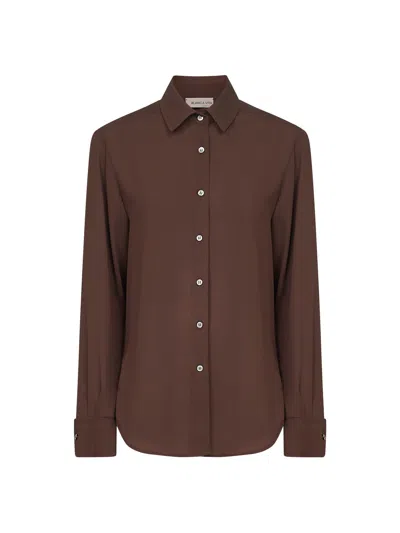 Blanca Vita Brown Crepe Corten Shirt