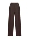 Blanca Vita Brown Stretch Canvas Pulsa One-pleat Trousers In Brown
