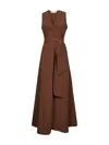 Blanca Vita Brown Viscose And Linen Alongi Long Dress