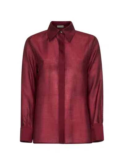 Blanca Vita Burgundy Lyocell Blend Curly Shirt