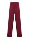 Blanca Vita Burgundy Satin Plettro Palazzo Trousers In Burgundy