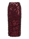 Blanca Vita Burgundy Sequins Gralis Midi Pencil Skirt
