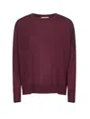 Blanca Vita Burgundy Virgin Wool Oversized Sweater In Purple