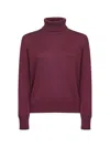 Blanca Vita Burgundy Virgin Wool Turtleneck Sweater In Burgundy