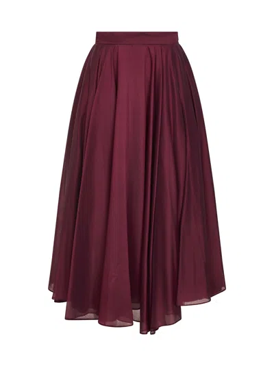 Blanca Vita Burgundy Voile Gaudia Full Midi Skirt