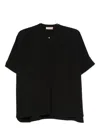 Blanca Vita Button-fastening Short-sleeve Shirt In Black