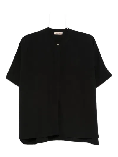 Blanca Vita Button-fastening Short-sleeve Shirt In Black