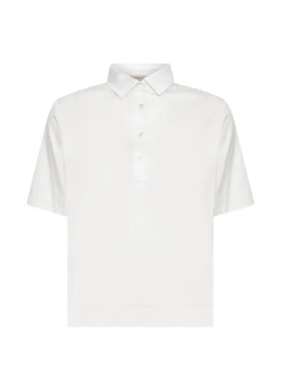 Blanca Vita Button Short-sleeve Polo Top In White