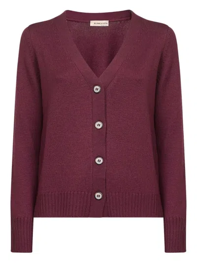 BLANCA VITA BUTTON V-NECK CARDIGAN