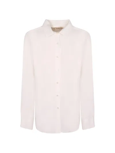 Blanca Vita Button-up Long-sleeved Shirt In White