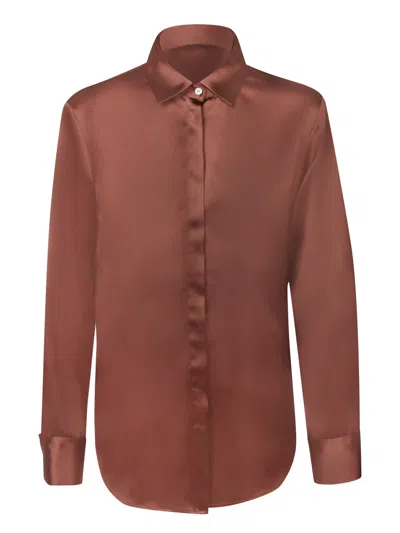 Blanca Vita Calicanto Brown Shirt In Red