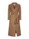Blanca Vita Camel Wool Blend Calistea Wrap Coat In Brown