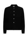 Blanca Vita Black Wool, Viscose And Cashmere Knit Jacket In Black