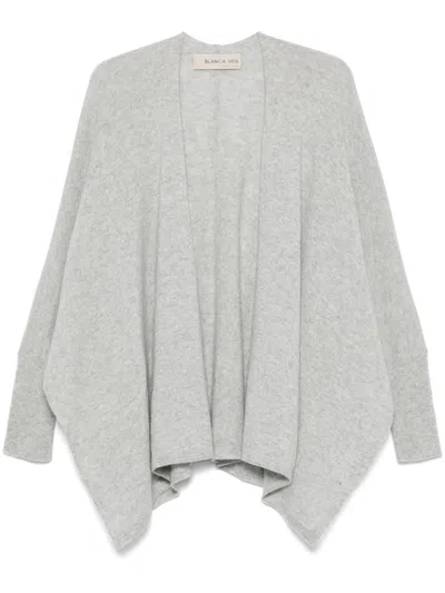 Blanca Vita Cashmere Cardi-coat In Grey