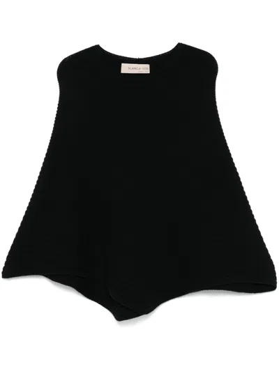 Blanca Vita Cashmere Poncho In Black