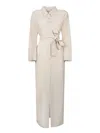 Blanca Vita Beige Viscose And Linen Aflea Shirt Dress