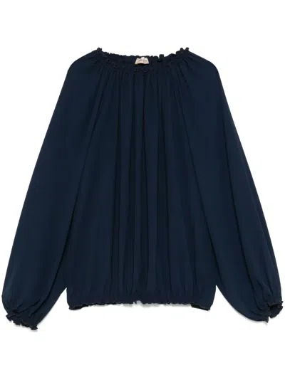 Blanca Vita Cherry Blouse In Blue