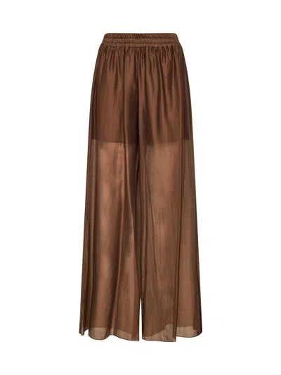 Blanca Vita Wide-leg Trousers In Brown