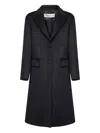 Blanca Vita Black Wool Blend Clojy Single-breasted Coat In Black