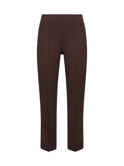 Blanca Vita Coffee Stretch Jersey Pioppo Trumpet Trousers In Brown